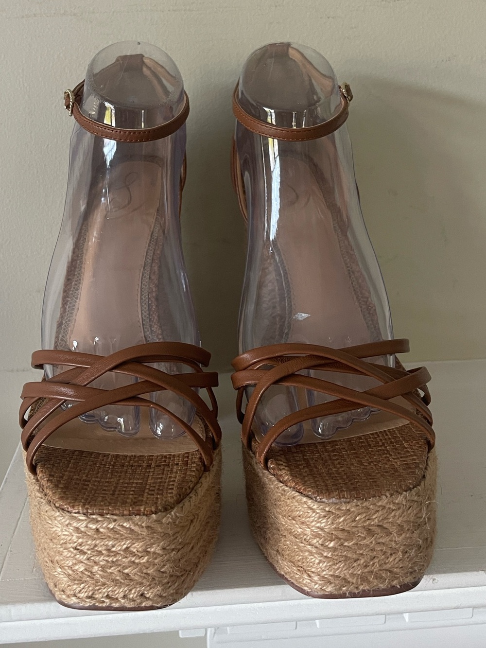 Sam Edelman Kade Square Toe Crossover Strap  High Heel Platform Sandals Size 10 - Picture 3 of 9